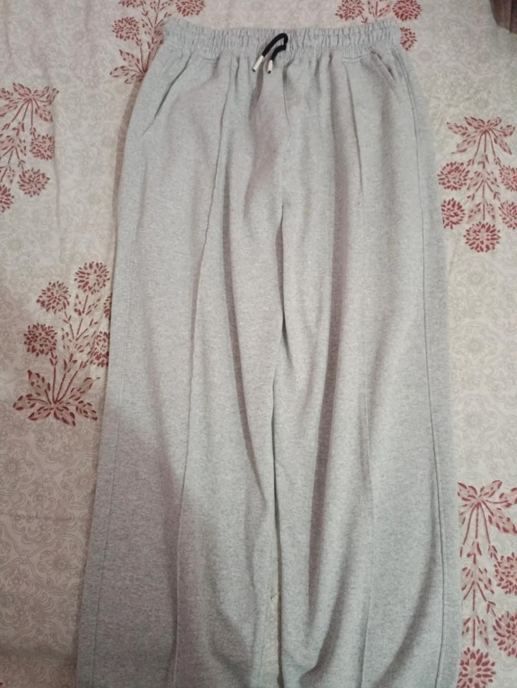 Women's High Waist Wide Leg Casual Pants (Light Grey)