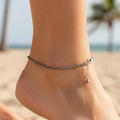 EverMine Crystal Raw Pyrite Anklet for Women