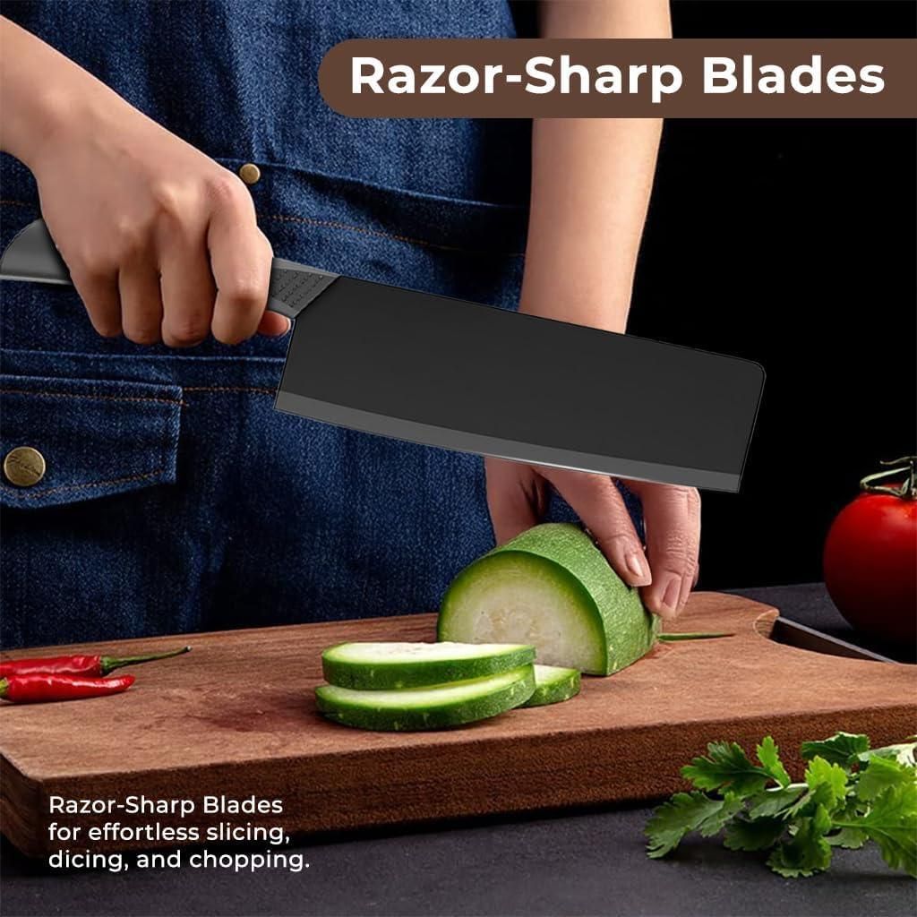 Kitchen Carbon Knife Set Stainless Steel 3 Pieces