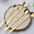 Golden Finished Floral Spoon Set of 4