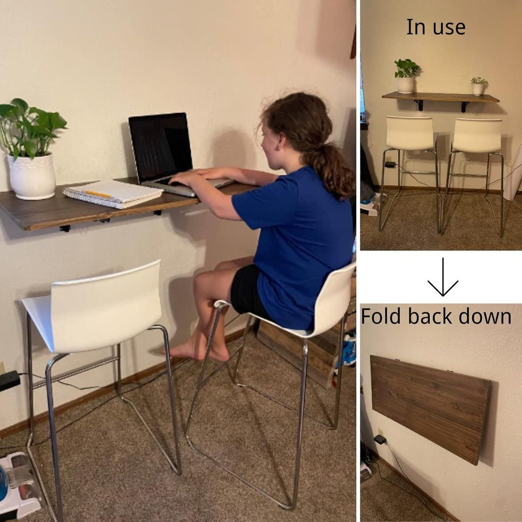 Folding Shelf Brackets - Heavy Duty Metal Collapsible Shelf Bracket (Pack of 2)